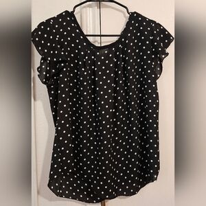 Black and White Polka Dot Women's Top